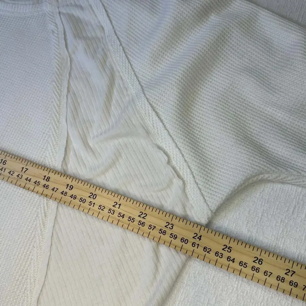 Chelsea & Violet L/S Womens XL Waffle Oversized Shirt Cream White - Picture 8 of 9